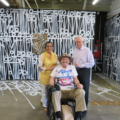 Wheeling through a gallery at the deYoung Museum 2019 with Ed and Sudha
