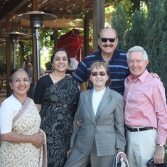 Happier times with Usha, Sudha, Arline, Ed and Jim- out to Yontville, CA