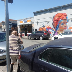 Jim as usual recording the street art in Oakland on June 24th, 2020. 