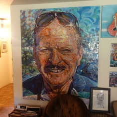 A beautiful mural rendition of Jim hanging in his house in Sacramento when we visited him in 11/2020