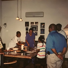 From Debra:JR at some friends house in Ghana, their son was leaving for university in the US - 2003.