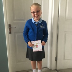 Evie Rose on her first day at school