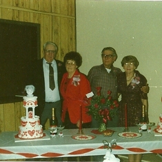 Mom & Dad's 40th Anniversary celebration 4-10-87, with her brother & his wife, John & Lil Morfeld