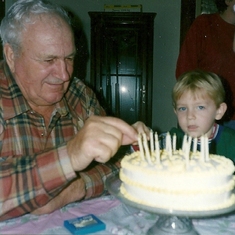 Dad with Grandson Michael - on Grandpa's birthday