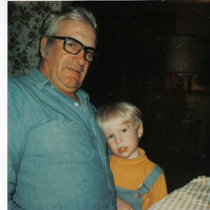 Grandpa Jim and me (Keith Folken). Around 1976.