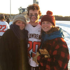 Kate, Guthrie and Mackenzie after Guthrie's first collegiate lacrosse game. #20 St. Lawrence Saints