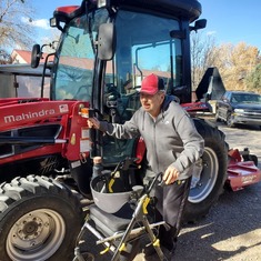 Dad with his new Tractor