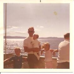Daddy with us kids, Mike, William and Deb. Baltimore 1971
