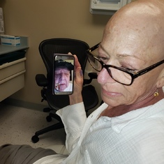 Jameya Face-timing with Dad at the Doctors office.