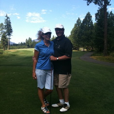Golfing with Sallie, picture from Danny Nicholls