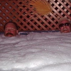 someone put soap in the hot tub... wonder who????