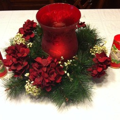 Mom had given this Christmas centerpiece to Anna Munoz, and Anna's family enjoys it every year...thanks for sharing, Anna!