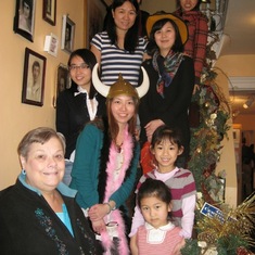 Jane and a few families of international students at the La-Tea-Da Café and Tea Room (the original Alexander and Park site) on March 10, 2012.