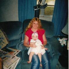 Jane and her first grand-baby- (Phoebe 2001)