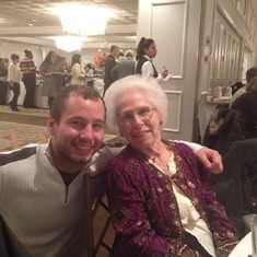 Nick with Grandma at her 90th birthday.