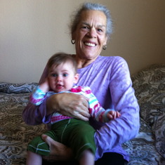 Isla visiting Grandma Jane in her new place.