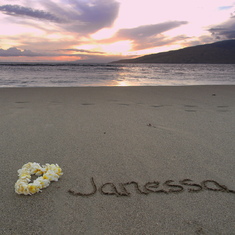 Janessa name in the sand