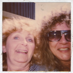 Love this old school polaroid selfie of Mom & Carol Murray