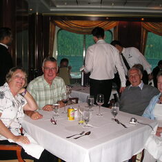 Enid, Terry with Janet and Ray on our cruise ship to Alaska August 2009 