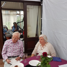 Janet and Keith at our garden party, June 2018
