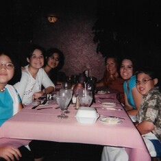 Dinner with Mom, Alma, Nicole, Tara, and Tiffany and Aron
