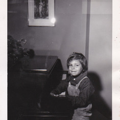 Jan taking Piano Lessons, May, 1954
