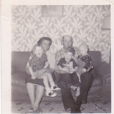 Pauline and Howard Baker with Mom's kids (us) - Audrey, Steven & Wayne