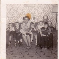 Mom's Dad (Howard) and Mom (Pauline) Baker and her children with Jack Baker's children (Jackie, Joanne, Harold)
