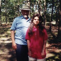 Jan with her Itinerant Braille teacher, Bruce Andrus at her Graduation - Sept. 1998