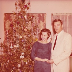 Janice and Zane's first Christmas together - December, 1958