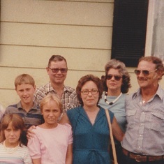 Janice and Eddie with Gingers family - mid 1980s
