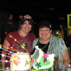 With Niesy, Jan's Grimmlin concert buddy, Purple Pelican Private Party 2/18/12, near Biloxi MS