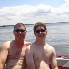 Jason and Jared boating (same boat)