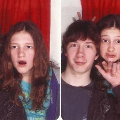 Siblings being silly in Photo Booth - Jared and Sydney (1 of 3)