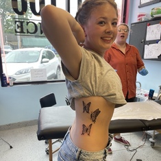 Julia’s tattoo representing her, Abby and Jason 