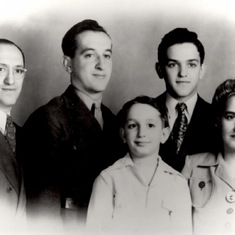 The first family picture - Father and mother Ben and Ann with sons Orville, Jay and Myron.  (In case you're wondering, Jay is the dashing one).