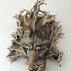 Lion head leather mask
