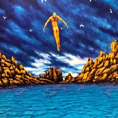 2001 painting entitled "Up from Adversity" by Jay Dampf