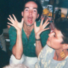 Party at my tiny apt on Kingston Rd, Scarborough, 1986 or 1987 (with Ruth)