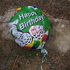 Jay's birthday balloon from Ms. Sue.