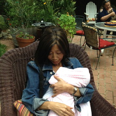 Auntie Jayne sharing love with the newest member of the family, Jasmine Renee.