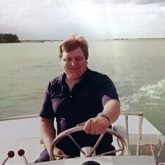 1971 Ft. Myers at the wheel of Dad's boat by Thomas Broadbent