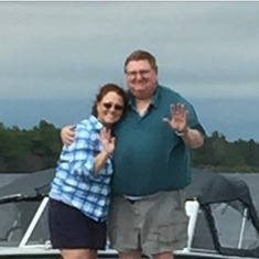 In their happy place at their cottage.