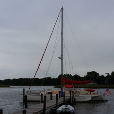 Sept. 24, 2016, the Ruling Passion trimaran at rest at Jack and Lani's Grasonville home.