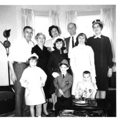 Family was important to Mom.  Easter at my Grandmother's.  Pop & Gram Harris, Mom, Uncle Bill, Aunt Marg, Karen, Pat and Chip, Bob and Bill Harris.