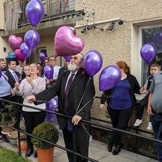 Mum we released purple balloons after your funeral and 3 heart heart balloons.
