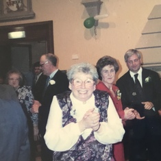 Mum enjoying a dance at Ian and Lisa’s wedding  Oct 93
