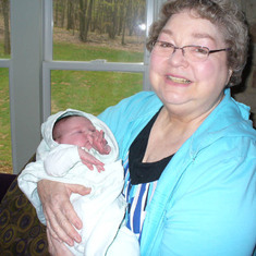 Mom with one of her grandbabies