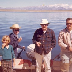 Another great day of fishing at Crowley Lake. Left to right; Jeanne, Bobby Myers, Bill Myers and Bob.
