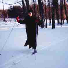 Jeannie xc skiing for the first time